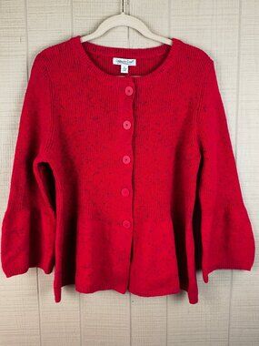 NWT Coldwater Creek Cardigan Sweater Cotton Blend New Large